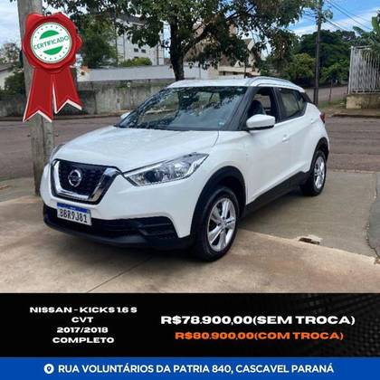 NISSAN KICKS 1.6 16V FLEXSTART S 4P XTRONIC NISSAN KICKS 1.6 16V FLEXSTART S 4P XTRONIC